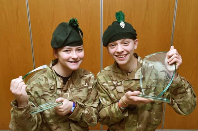 Larne cadets Hannah Robinson and James White.  INLT 52-657-CON