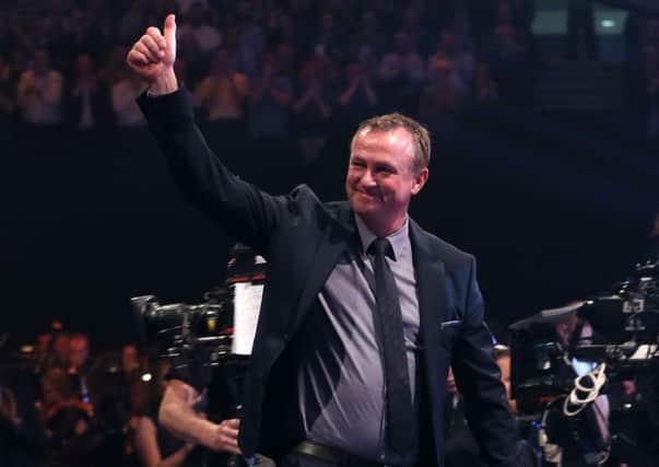 Winner of Coach of the Year, Michael O'Neill during Sports Personality of the Year 2015 at the SSE Arena, Belfast. Picture: Niall Carson/PA Wire