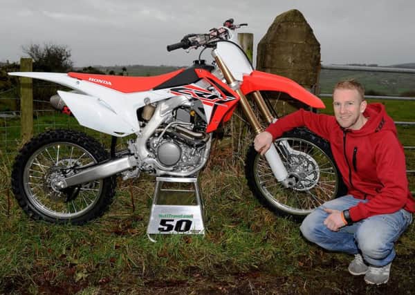 Doagh's Martin Barr pictured with the 2016 Buildbase Honda. INLT 51-920-CON