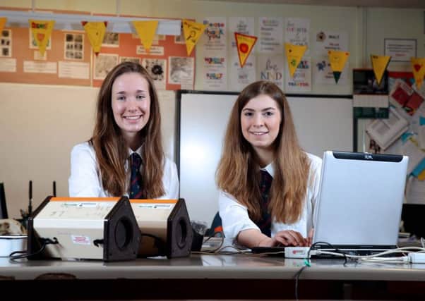 Olivia Fleming and Bethany Petrie will be taking part in the  BT Young Scientist and Technology Exhibition in January. INNT 53-800CON