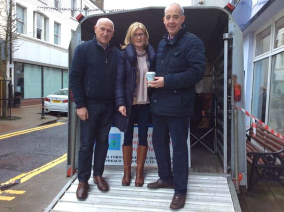 Louise and Jim from Lime Coffee Shop on Church Street who very kindly brought Jonathan coffee and soup during the sit-out.