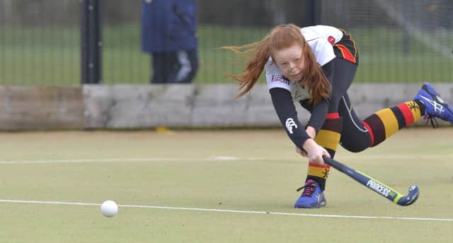 Charlie Brush faced a relatively straight-forward day in the Bann defence as her team dominated. Pic by Rowland White / PressEye