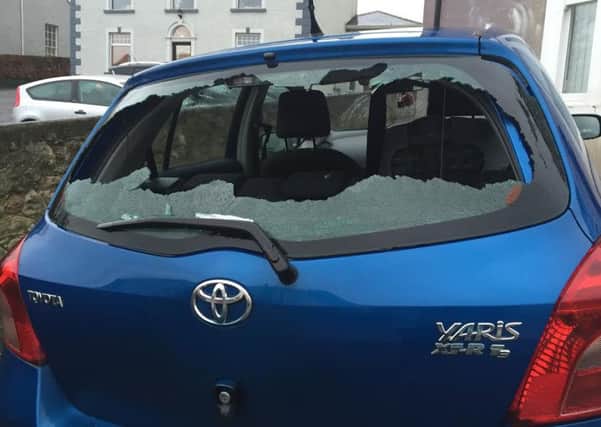 Police believe the 'senseless vandal' hit this car first