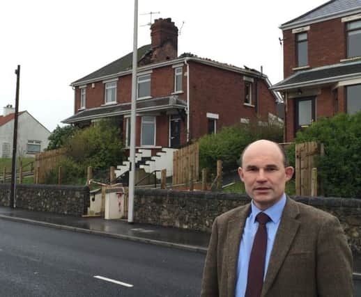 Roy Beggs MLA pictured on the Shore Road, Greenisland, at the site of last month's incident. INCT 02-705-CON