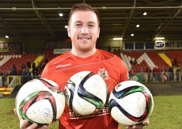 Mark McAllister opened his account for the season with a weekend hat-trick.