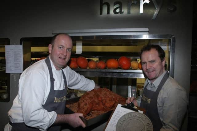 Derek Creagh (Head Chef) and Donal Doherty (Proprietor), Harry's Restaurant, Bridgend. Mr Doherty is planning a new restaurant at Portstewart Strand.