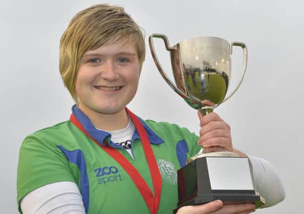 Rebekah Reynolds, whose County Antrim Shield final header from the crowd has become an internet hit, is also a member of the Ballymena Hockey Club First XI which recently won the Ulster Senior Cup. Picture: Press Eye.