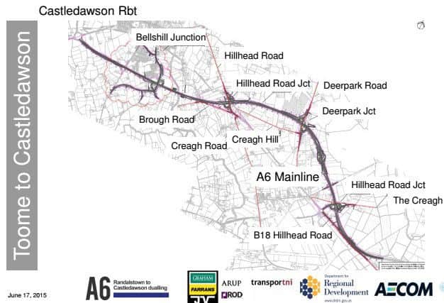 Map reveals layout of new A6 Castledawson to Randalstown dual carriageway