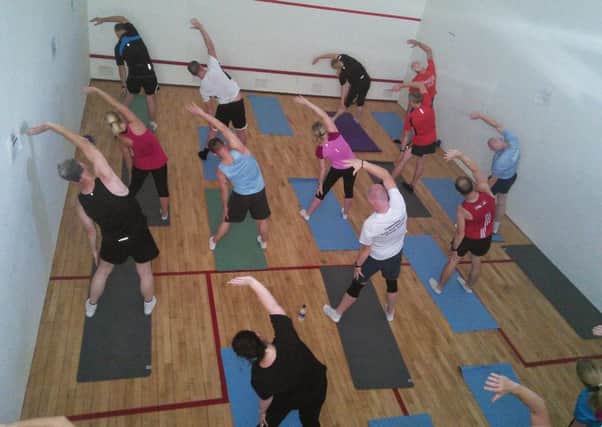 Participants at the Fit N Running flexibility class.