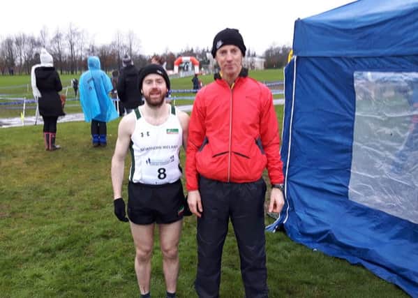 Mark McKinstry and his coach Gregory Walsh pictured at Saturday's event at Greenmount.
