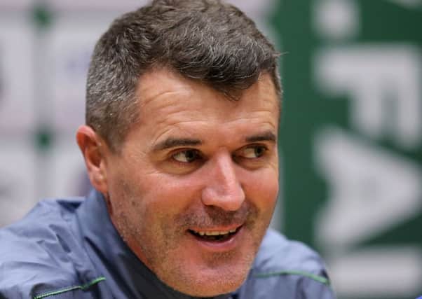 Republic of Ireland assistant manager Roy Keane speaks to the media after a training session at the FAI National Training Centre, Dublin. PRESS ASSOCIATION Photo. Picture date: Tuesday November 10, 2015. See PA story SOCCER Republic. Photo credit should read: Niall Carson/PA Wire