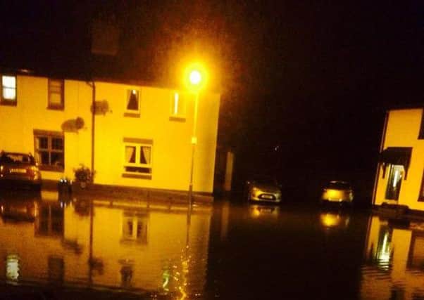 Picture of flooded street in the Sandy Braes area of Magherafelt, taken from Patsy McGlone MLA's Twitter account with permission. Pic taken night of 05-08-14, added by AK the following day