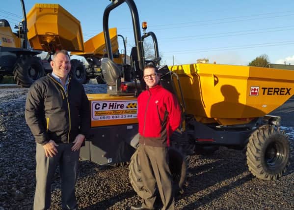 Andrew Hutchinson, Managing Director of CP Hire, with Jonathan Campbell, General Manager of Sleator Plant.