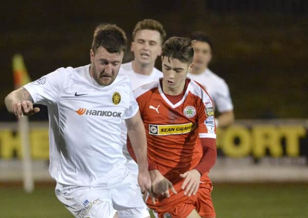 Carrick's Gareth McKeown in action against Cliftonville. INLT 03-905-CON