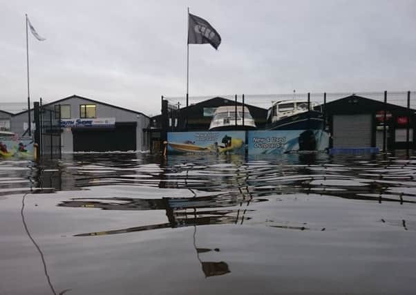 Severe flooding at Kinnego Marina shops