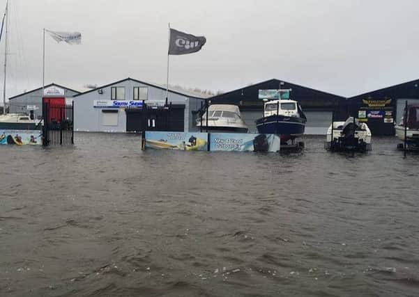 Water levels at Kinnego Marina shops rising