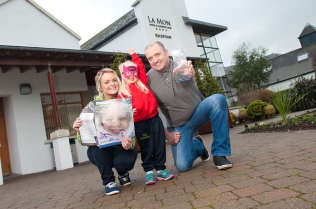 Reminding you to cast vote for your family's superheroes at the Family First Awards are; (l-r) Lydia Banks and Izzy McKelvey from Bella Bambinos in Dromore with Mike Weir, Sales and Marketing Manager, Families First NI. Bellabambinos in Dromore who have not only been nominated for the best nursery in the area but are also sponsors of the Child SuperHero Award. Credit: Collette O'Neill