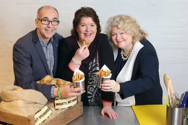 Chef Paula McIntyre is leading the search for the best potato dishes in Northern Ireland eateries, alongside Michele Shirlow, Food NI and Angus Wilson, founder of leading potato brand -Wilson's Country Potatoes.