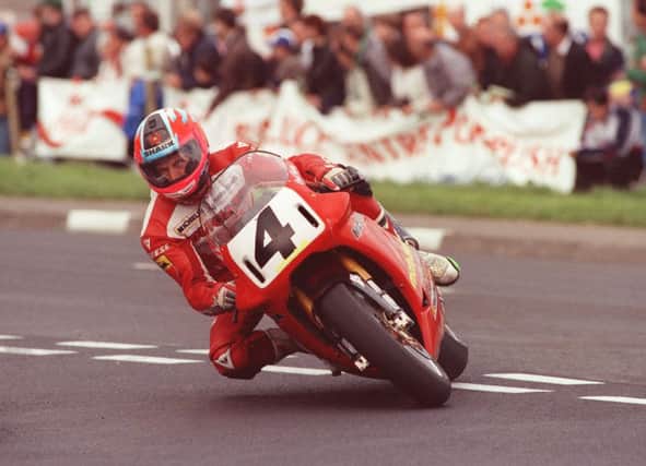 PACEMAKER, BELFAST, 8/10/2003:  Carl Fogarty on his way to winning the North West 200 in 1993.
PICTURE BY STEPHEN DAVISON