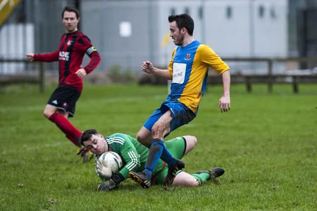 Stephen Croft in action for Town on Saturday.