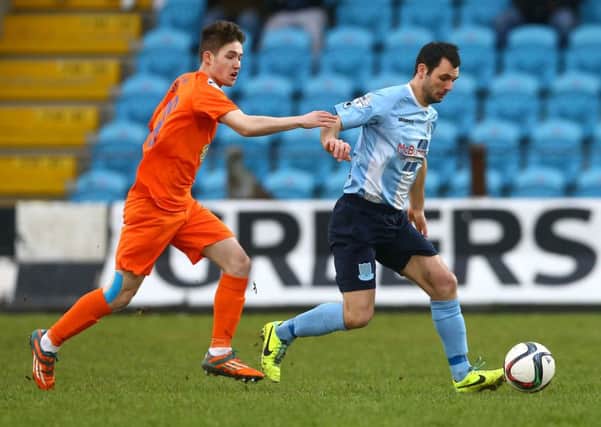 Skipper Jim Ervin is one of four Ballymena United players suspended for Saturday's trip to Ballinamallard. Picture: Press Eye.