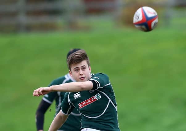 Friends' David Stewart during Saturday's Danske Bank Ulster Schools Cup 2nd round game at Chambers Park, Portadown. Photo by William Cherry
