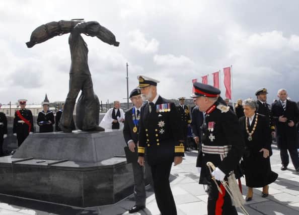 HRH Prince Michael of Kent pictured at the unveiling of the international sailor statue at Ebrington Square on Saturday. INLS2013-156KM
