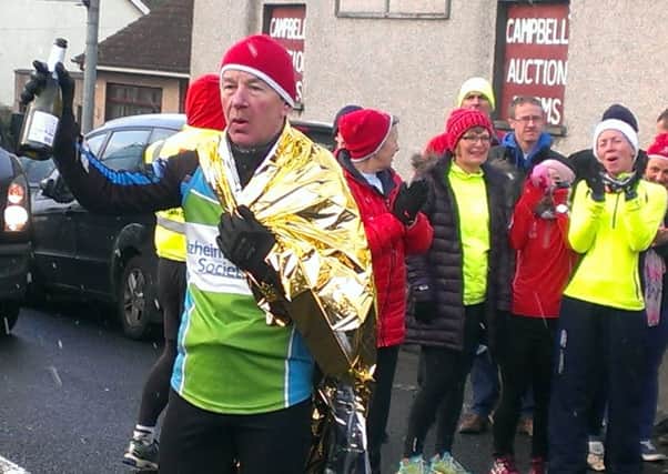 Cookstown man Joe Curry at the finish line