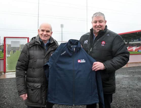 Club Derry chairperson, John Keenan (right) welcomes Limavady man, Brian McNulty, as the 25th new member of Club Derry since the start of 2016.(Photo: Margaret McLaughlin)