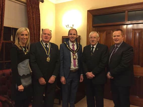 Cllr Carla Lockhart, Mr Freddie Cairns (President), Lord Mayor Darryn Causby, Mr Norman Allen and Cllr Paul Greenfield