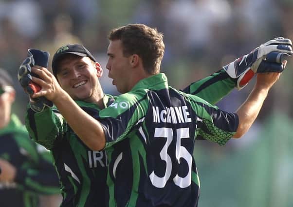 Gary Wilson, left, and Andy McBrine have played key roles for Ireland in the match.