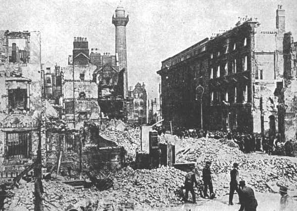 Sackville Street (now O'Connell Street), Dublin, after the Rising.  INLT 05-690-CON