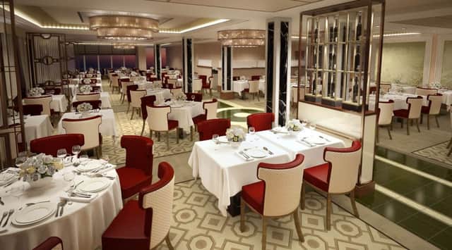 The Queen's Grill on the luxury ocean liner. INCT 06-703-CON