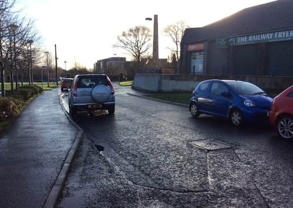 Parked cars blocking the Metro bus route at The Glade, Mossley on Wednesday, February 3.