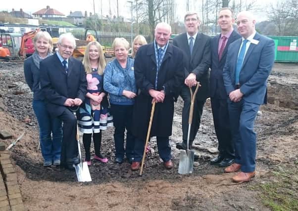 Cutting the first sod for the hydrotherapy pool at Roddensvale School, Larne.  INLT 06-650-CON