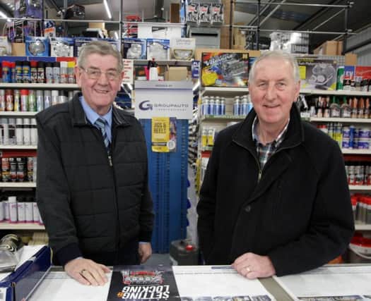 MAIN MEN. Raymond and Elmer of Paints & Components, who are celebrating 40yrs in business.INBM6-16 010SC.