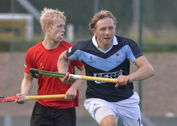 Daniel Buser, Lisnagarvey, in action against Banbridge. Pic by Rowland White/PressEye