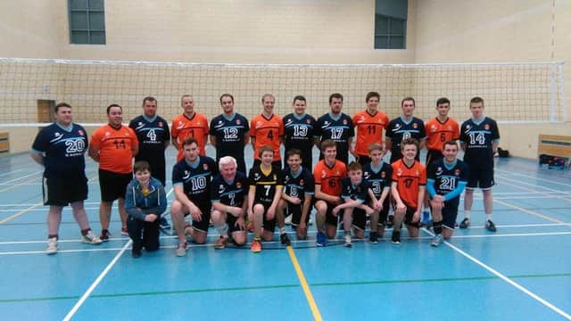 The combined Ballymoney Blaze and Garvagh Phoenix volleyball teams