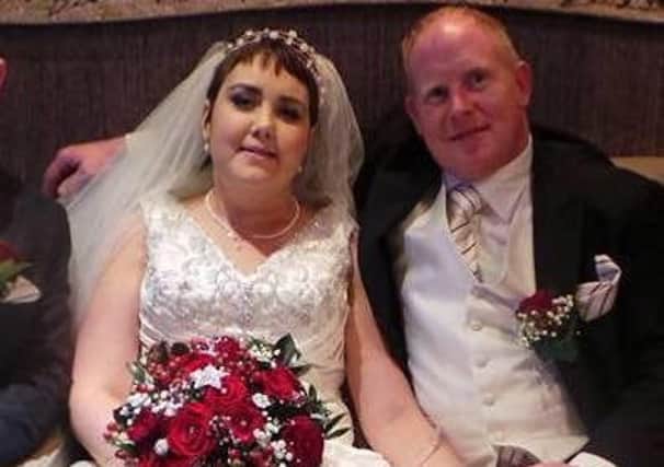 Lisa Toner with her new husband Noel Watt at their wedding in January