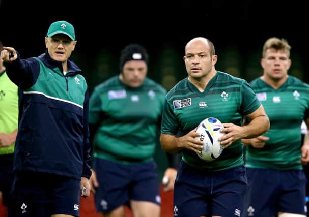 Ireland  Head coach Joe Schmidt and  Rory Best during the Captain's Run before the Argentina match at the World Cup.   Credit Â©INPHO/Dan Sheridan