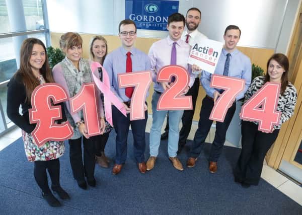 The latest pink fundraising drive from Gordons Chemists in Lisburn helped smash through the Â£200K mark for Action Cancer. The partnership between Action Cancer and Gordons Chemists raised Â£17,274.