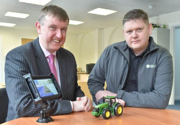 Finance Minister Mervyn Storey has announced a Â£1.4million investment by Sixty-5 Technologies, which aims to create 23 new jobs with the support of Invest Northern Ireland. Mervyn Storey is pictured with John Arrell, CEO of Sixty-5.  Pic by Simon Graham/Harrison Photography