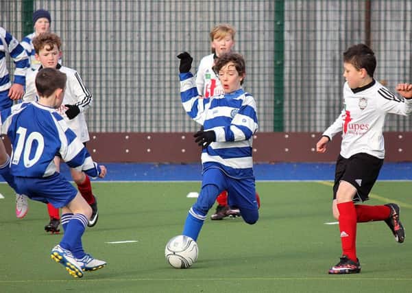 Northend U-12's on the attack against Killyleagh in Saturday's NIBFA Plate match. INBT 08-820H