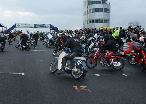 Mass start at Mondello last weekend during the 'Nifty Fifty' event. Picture: Roy Adams.