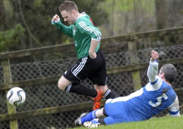 Chris Shields was on top form for Donacloney, netting three well-taken goals on Saturday. INBL1606-242PB