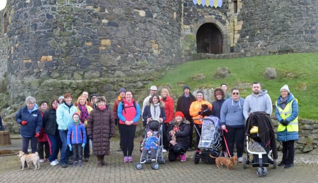 Hearty Walk participants at Carrickfergus Castle. INCT 07-752-CON