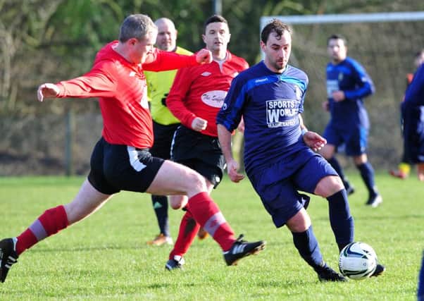 Cookstown RBL's James McParland breaks with the ball during Saturday's legaue clash with Sport & Leisure Reserves played at Beechway.INMM0516-388