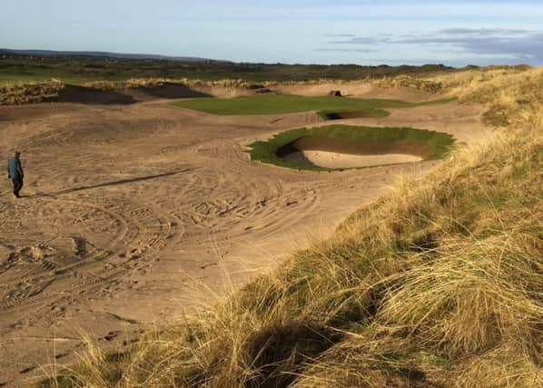 Work nears completion on the seventh hole at Royal Portrush.