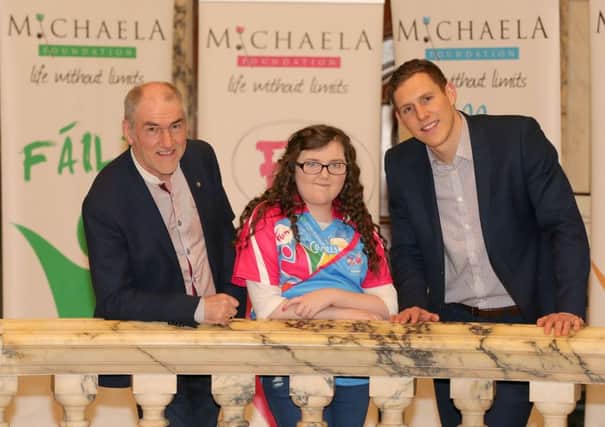 Mickey Harte, Bridgeen and John McAreavey at Michaela Foundation  special event in Belfast City Hall.