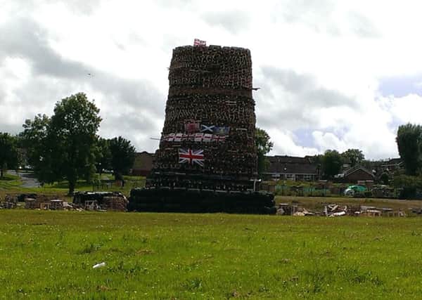 The July 11 bonfire in New Mossley. (Archive pic)